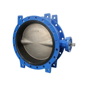 Ranplasab chèz / ki lach revètman EPDM / NBR kawotchou aliyen sele doub koneksyon bride valv papiyon pou dlo